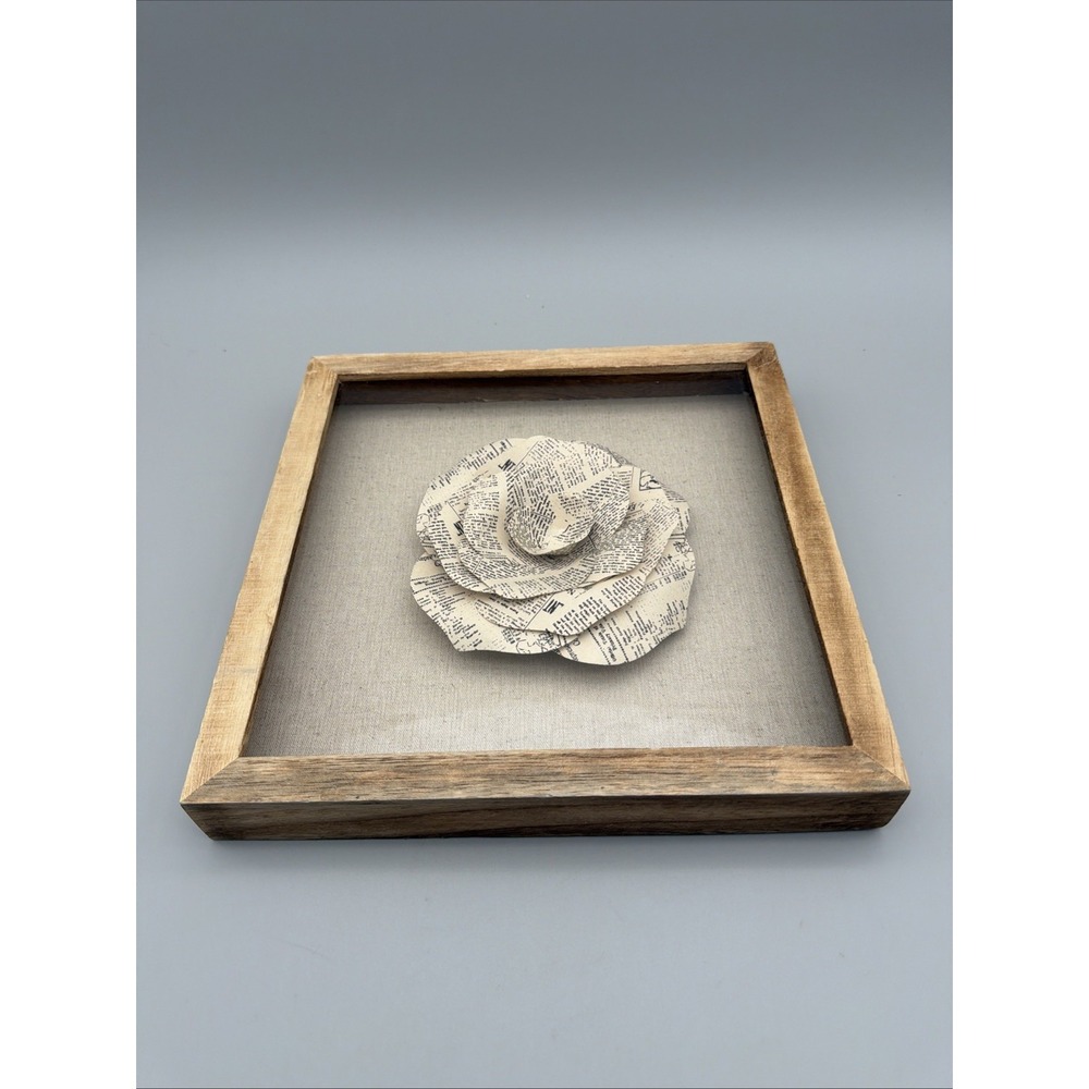3D Art Framed Newspaper Origami Wooden Finished Frame 11"x11"x1.5"